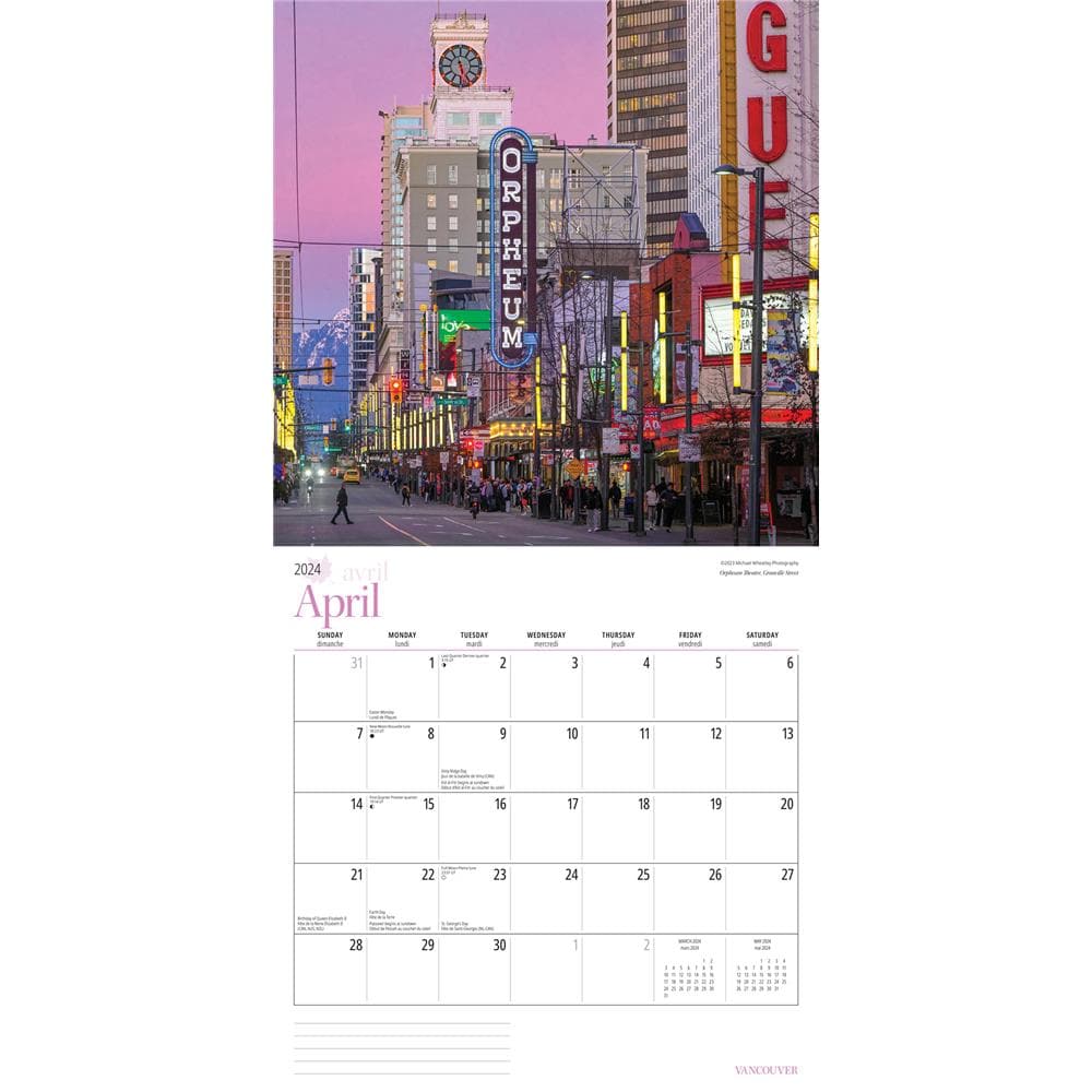Vancouver 2024 Wall Calendar product image