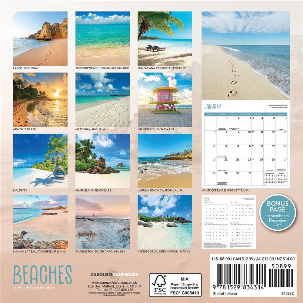 Beaches 2024 Mini Calendar product image