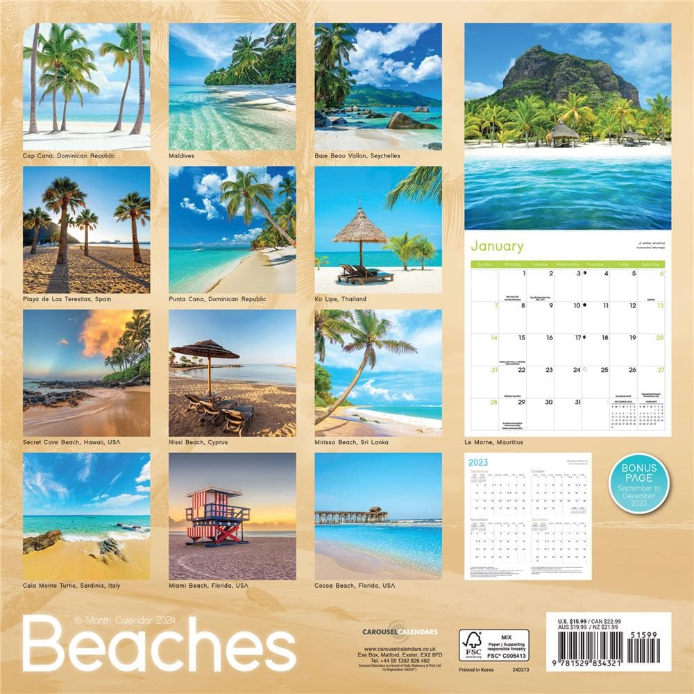 Beaches 2024 Wall Calendar product image