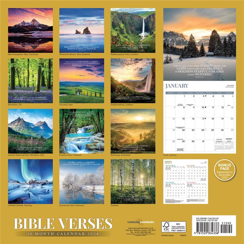 Bible Verses 2024 Wall Calendar product image