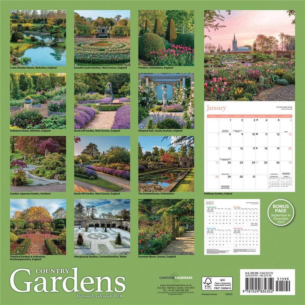 Country Gardens 2024 Wall Calendar product image