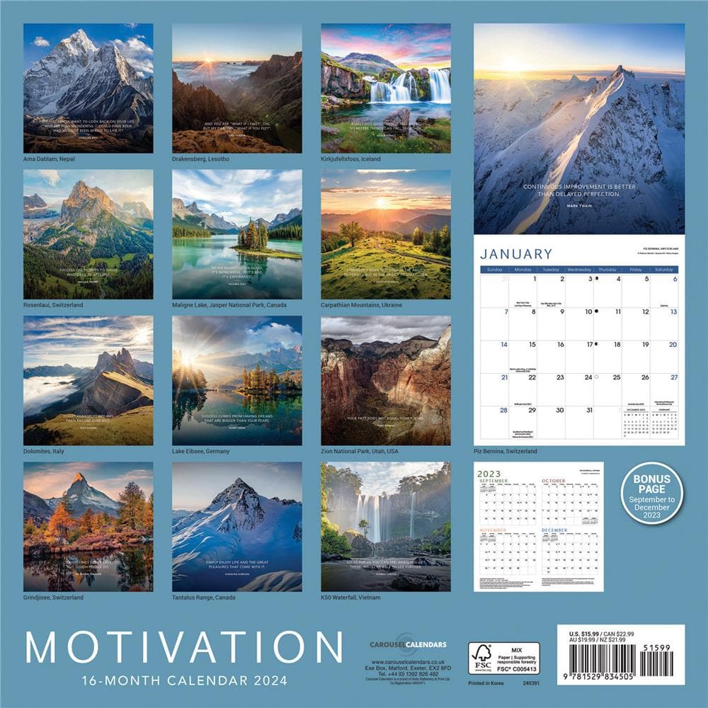 Motivation 2024 Wall Calendar product image