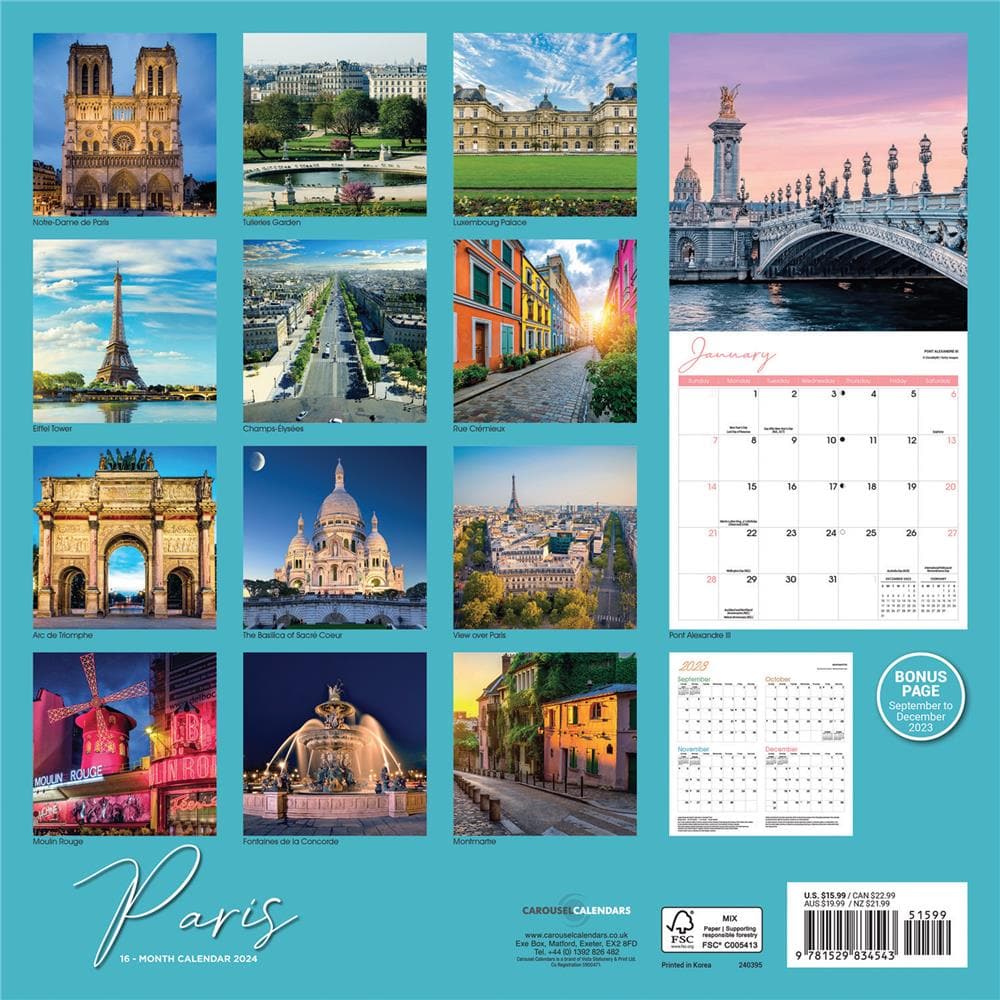 Paris 2024 Wall Calendar product image