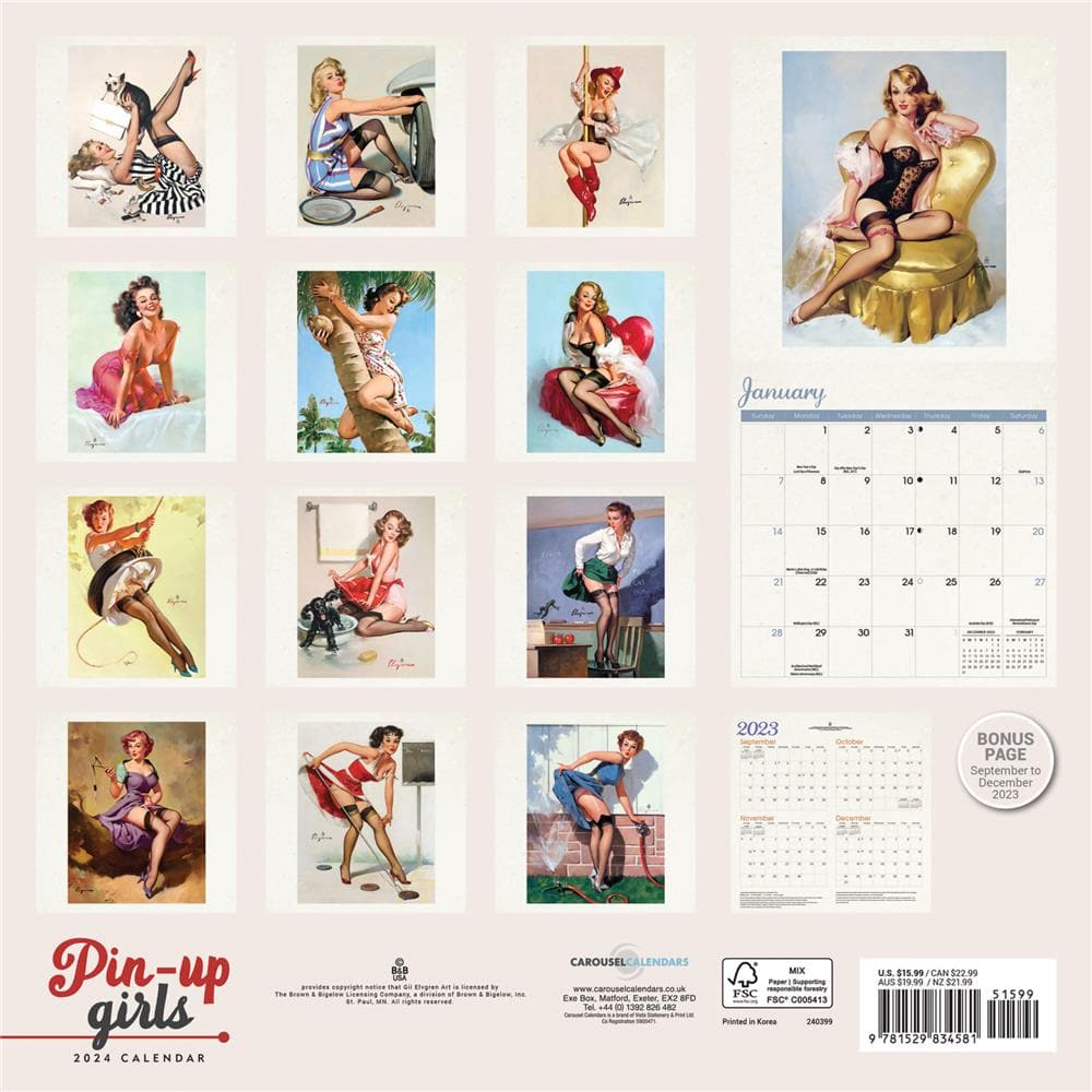 Pin Ups 2024 Wall Calendar product image