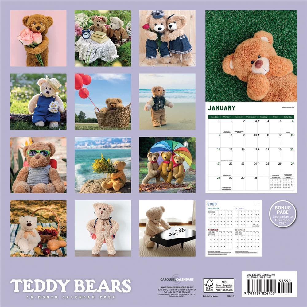 Teddy Bears 2024 Wall Calendar product image