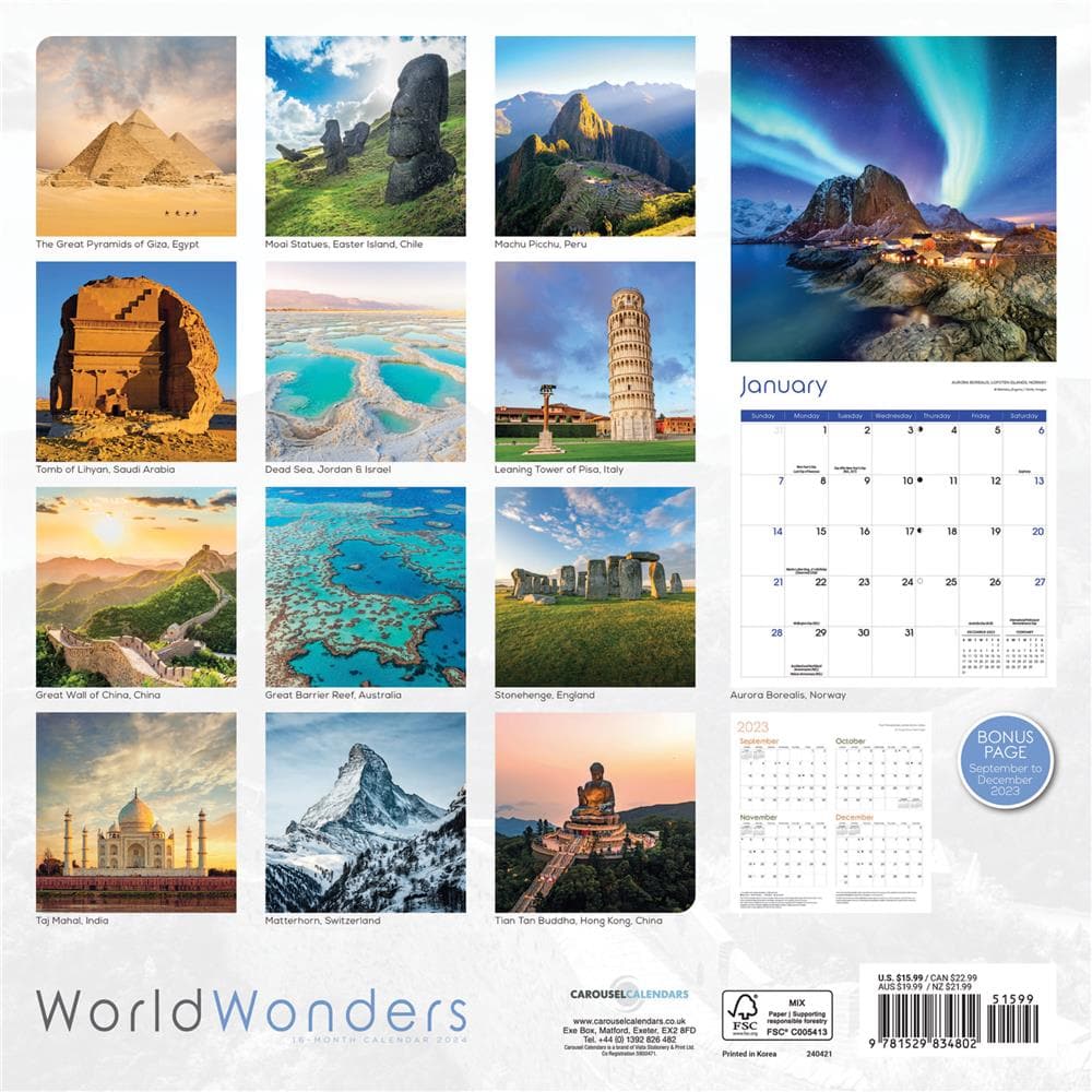World Wonders 2024 Wall Calendar product image