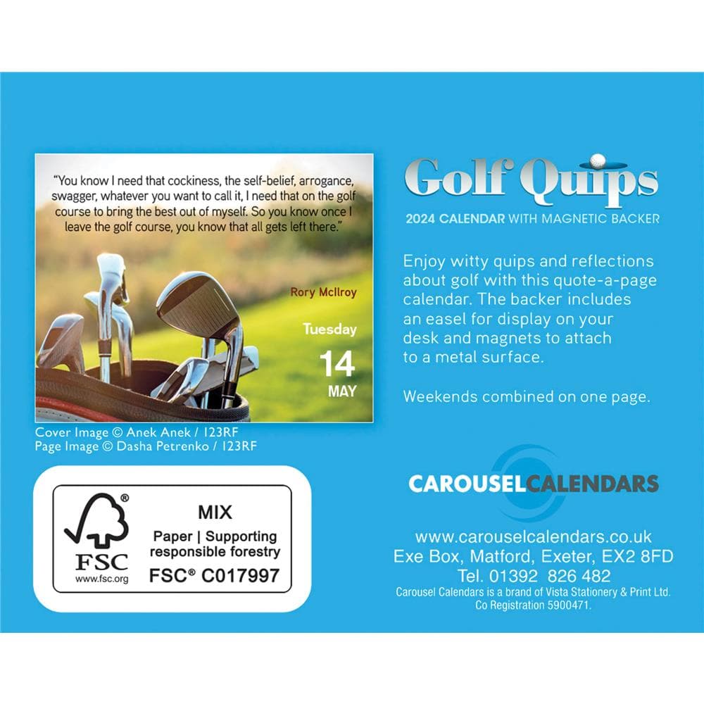 Golf Quips 2024 Small Box Calendar product image