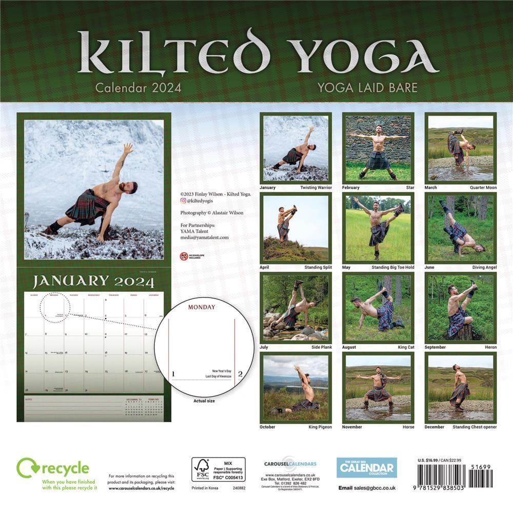 Kilted Yoga 2024 Wall Calendar product image