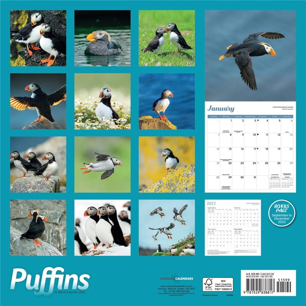 Puffins 2024 Wall Calendar product image