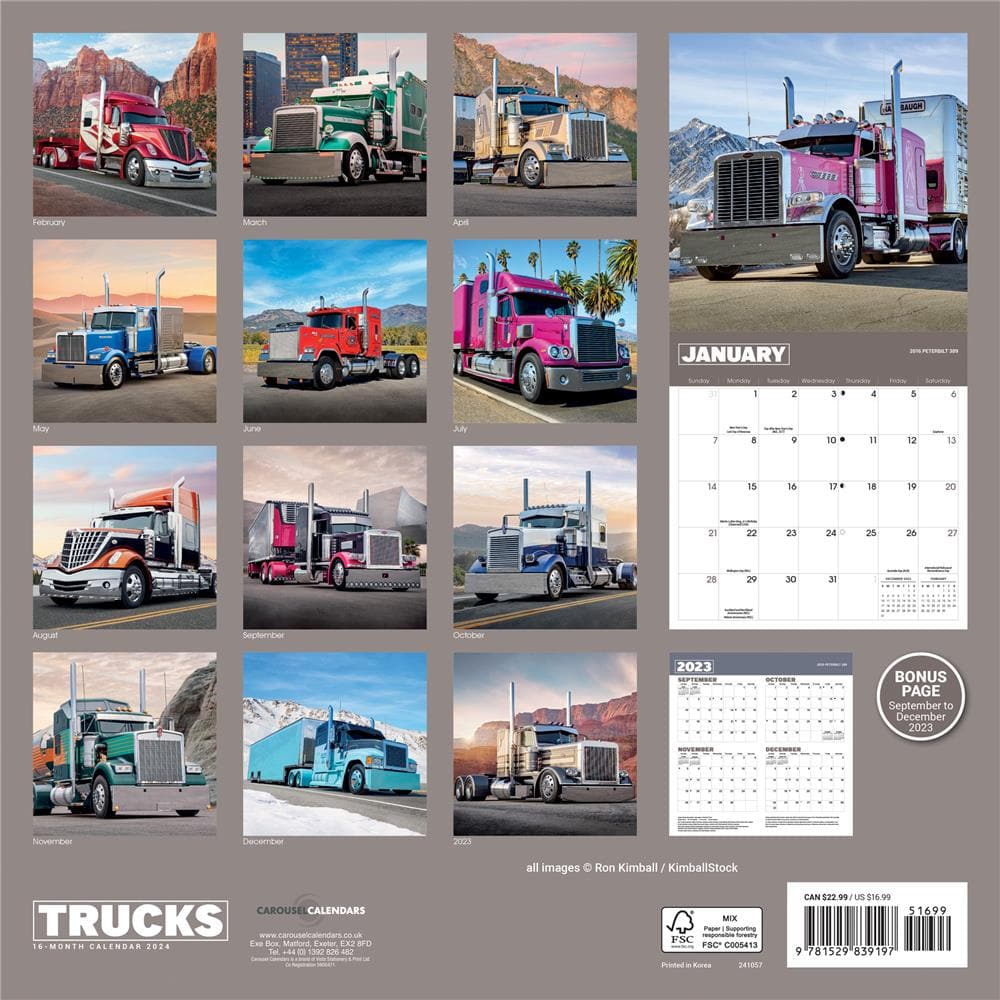 Trucks 2024 Wall Calendar product image