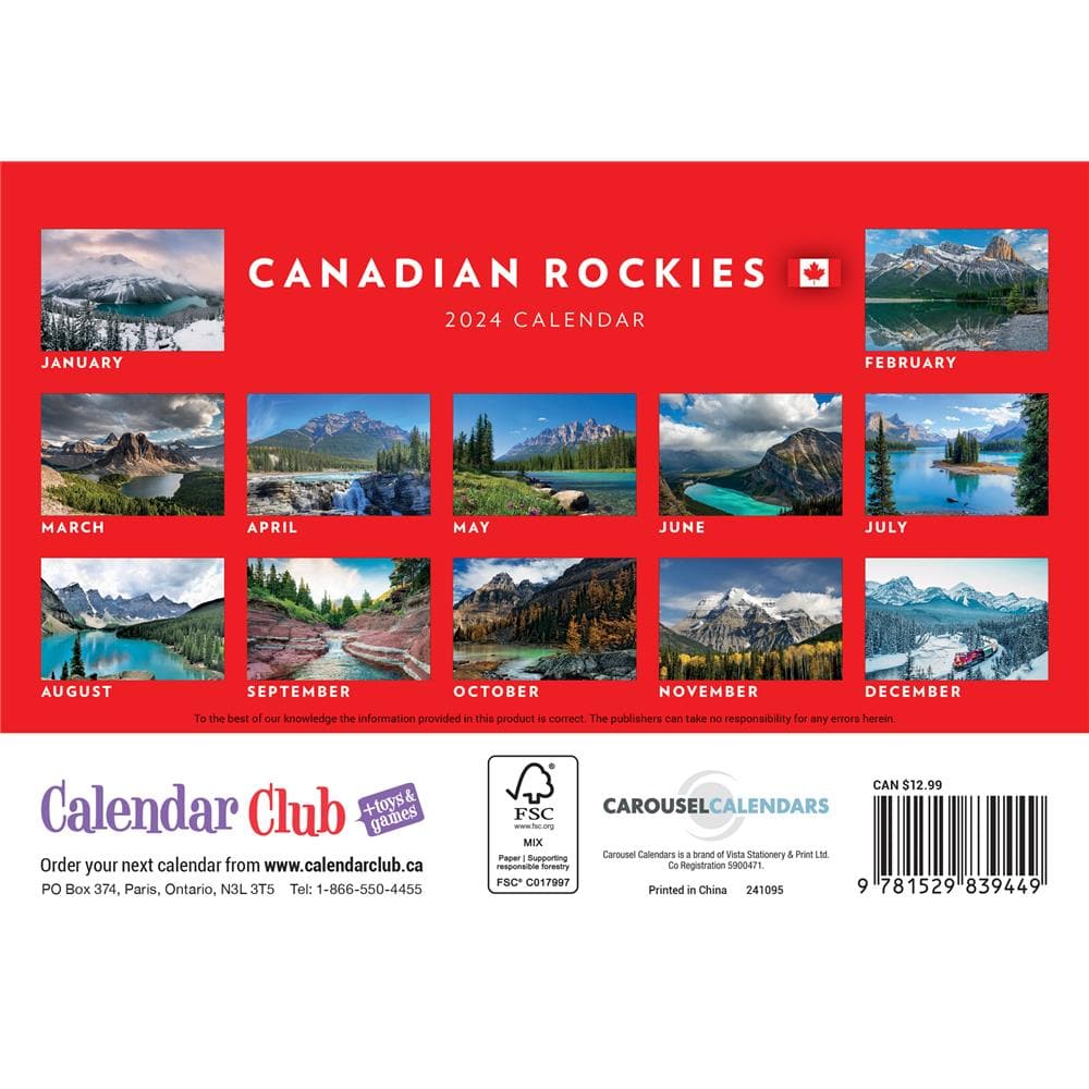 Canadian Rockies 2024 Mini Calendar product image