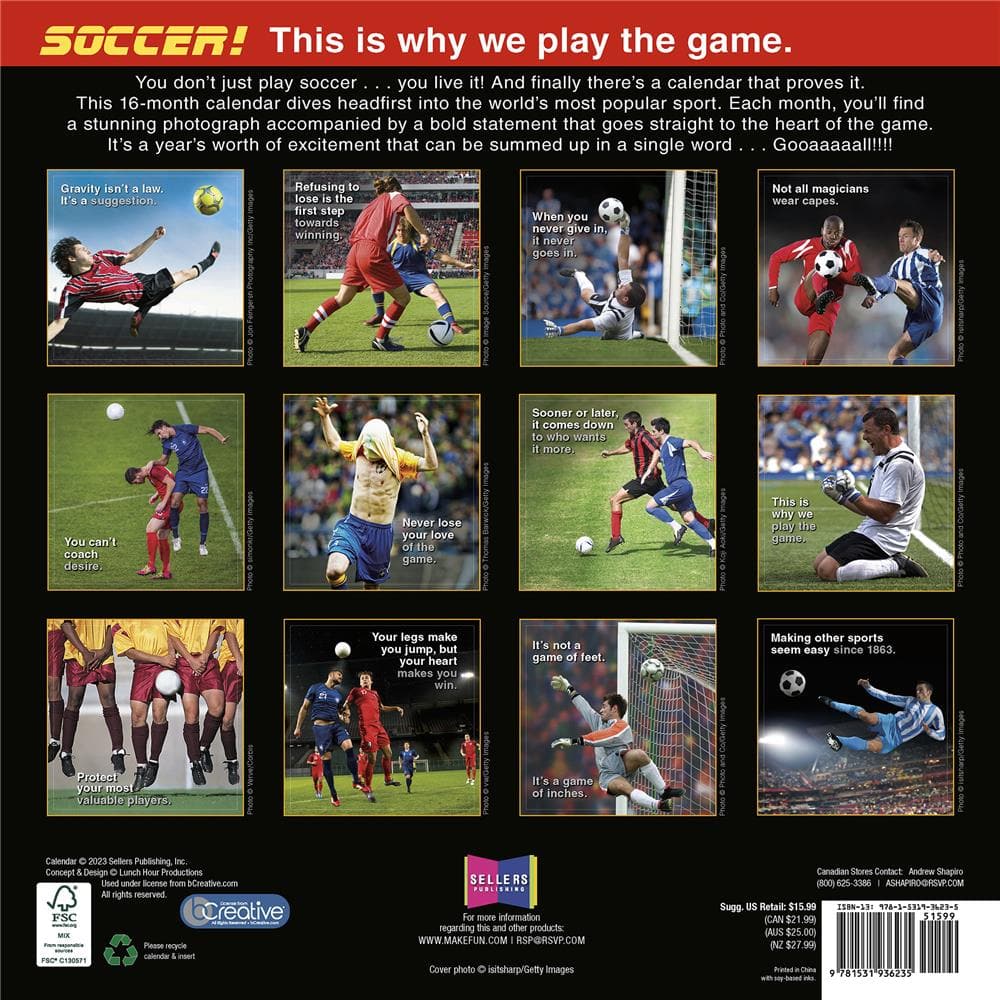 Soccer 2024 Wall Calendar product image
