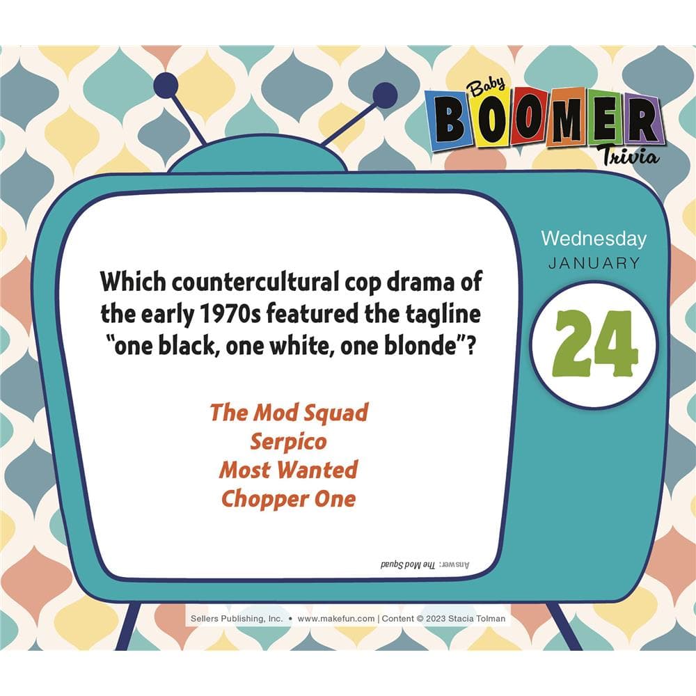 Baby Boomer Trivia 2024 Box Calendar product image