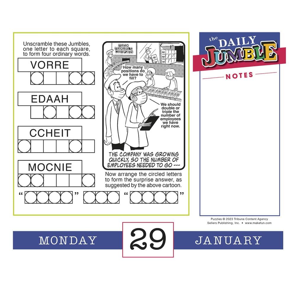 Daily Jumble 2024 Box Calendar product image