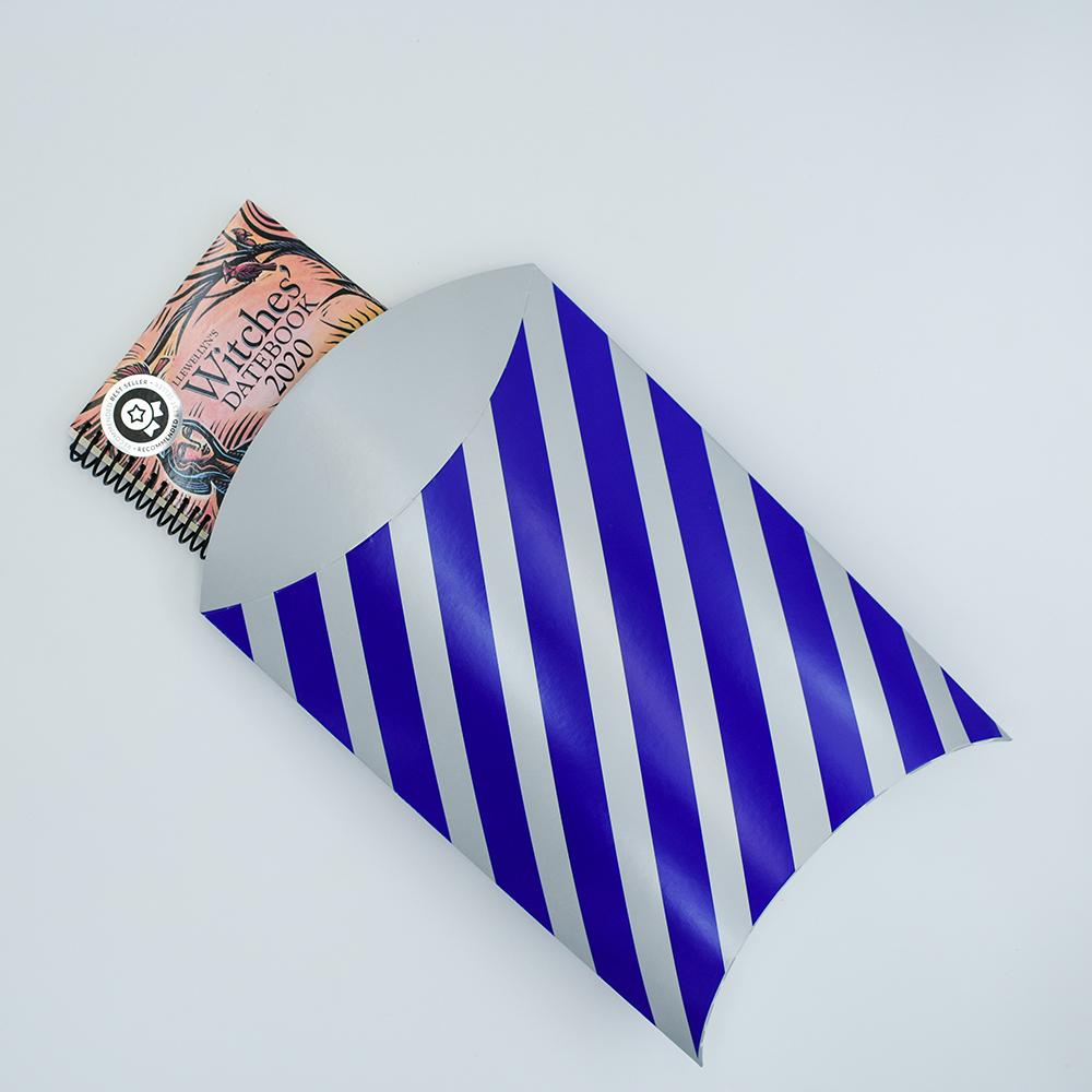 Blue and Silver Large Pillow Gift Wrap