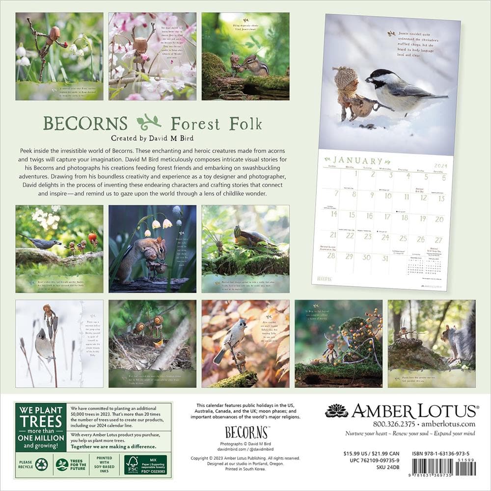 Becorns Forest Folks 2024 Wall Calendar product image