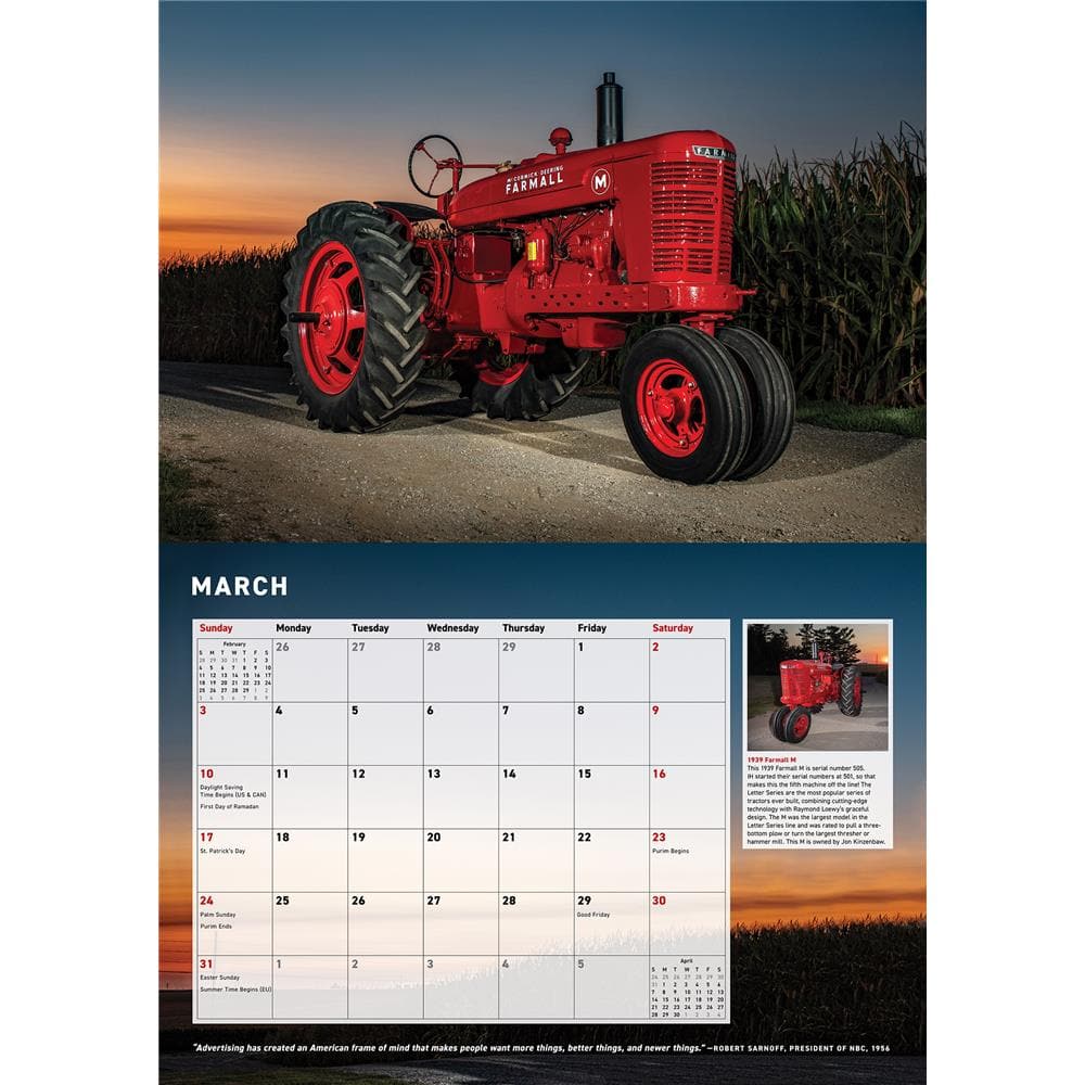 Tractors Farmall 2024 Oversized Wall Calendar product image