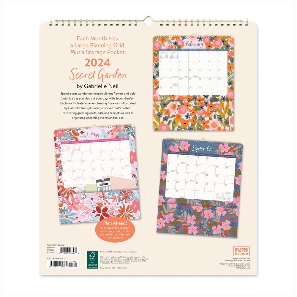 Secret Garden 2024 Pockets Plus Wall Calendar product image