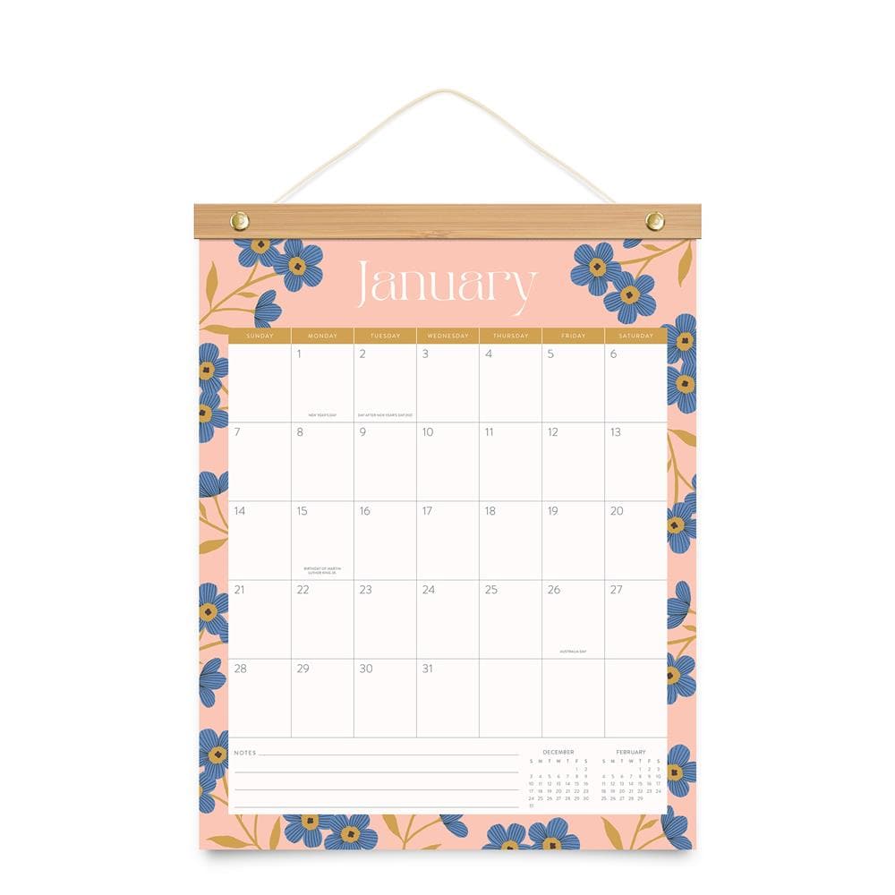 Pretty Petals 2024 Wall Calendar with Bamboo Hanger product image