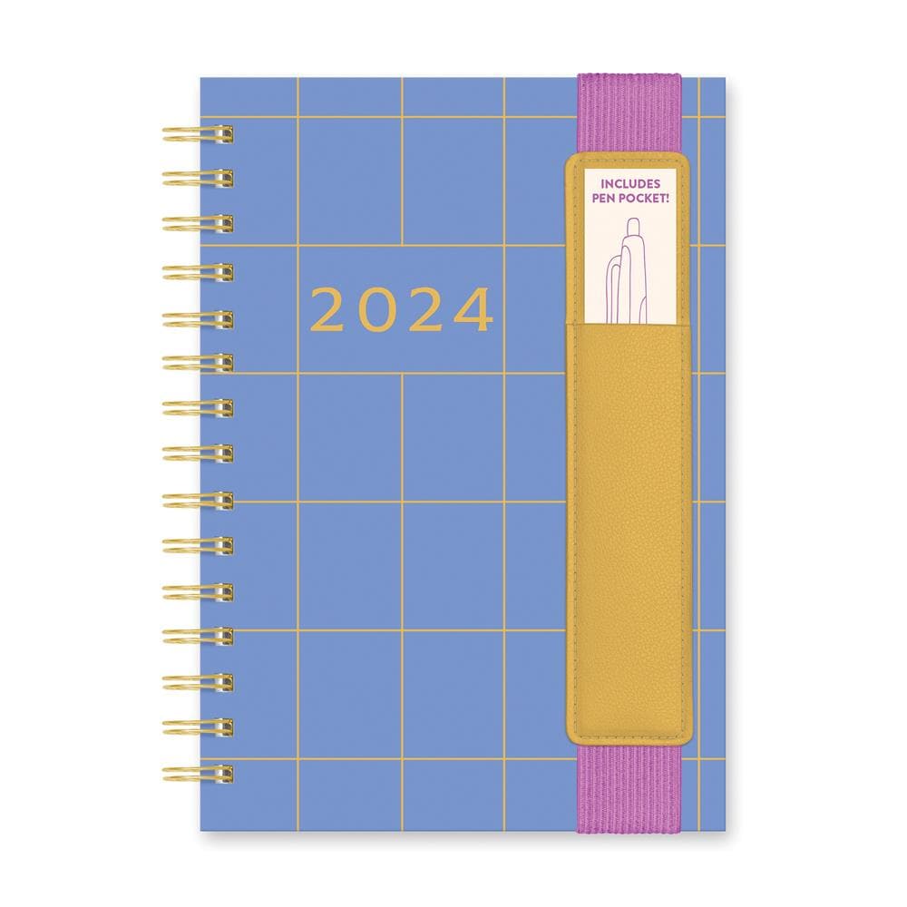 Periwinkle Grid Oliver 2024 Planner Engagement Calendar - Online Exclusive product image
