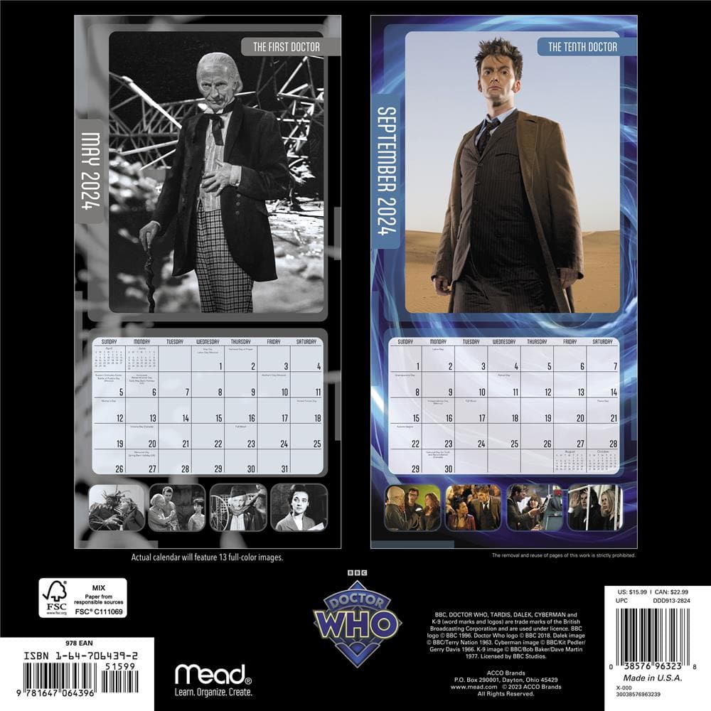 Doctor Who 2024 Wall Calendar product image