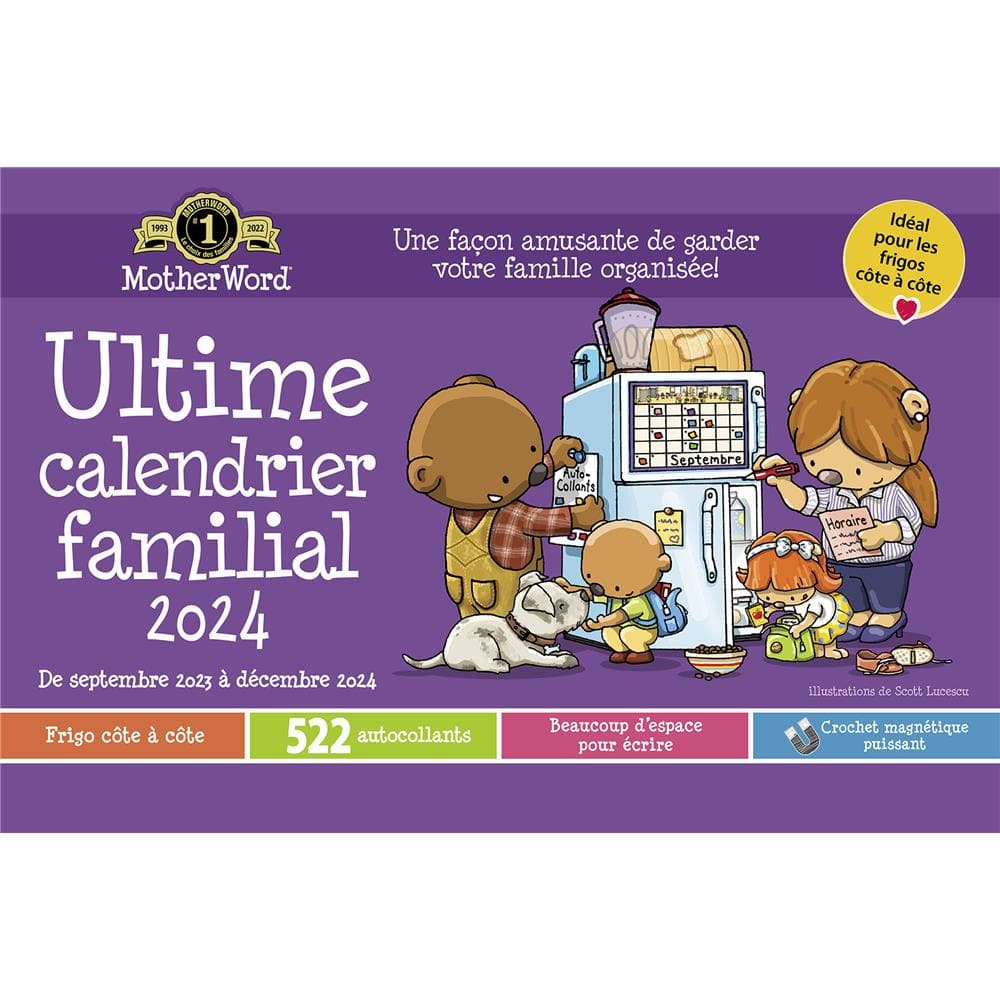 Motherword 2024 Magnetic Fridge Wall Calendar (French) product image