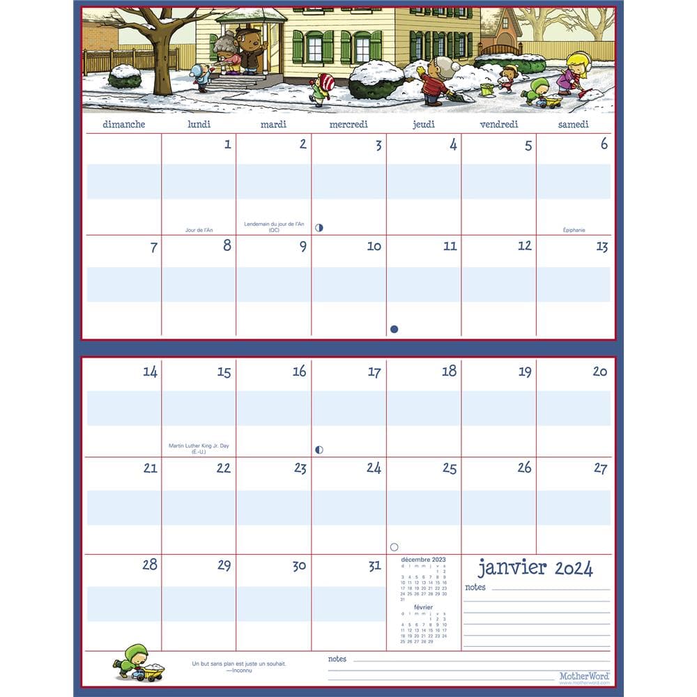Motherword 2024 Magnetic Fridge Wall Calendar (French) product image