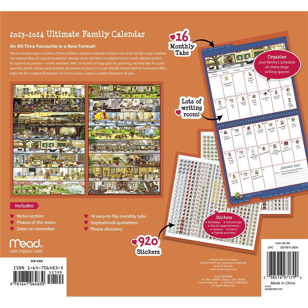 Motherword 2024 Tabbed Wall Calendar product image