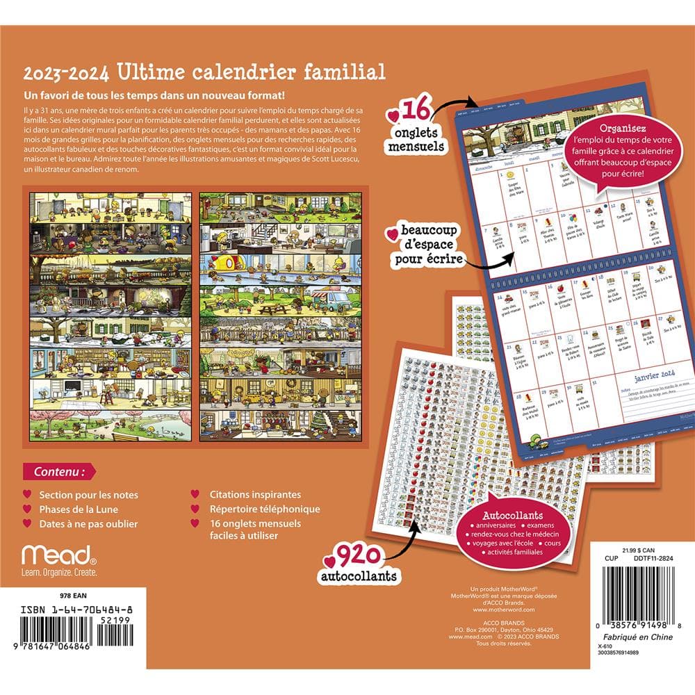Motherword 2024 Tabbed Wall Calendar (French) product image