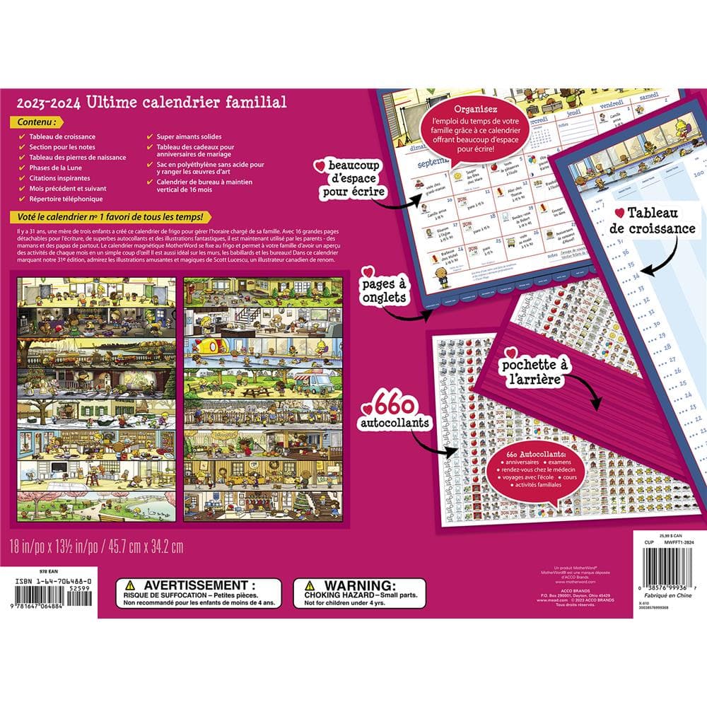 Motherword 2024 Deluxe Wall Calendar (French) product image