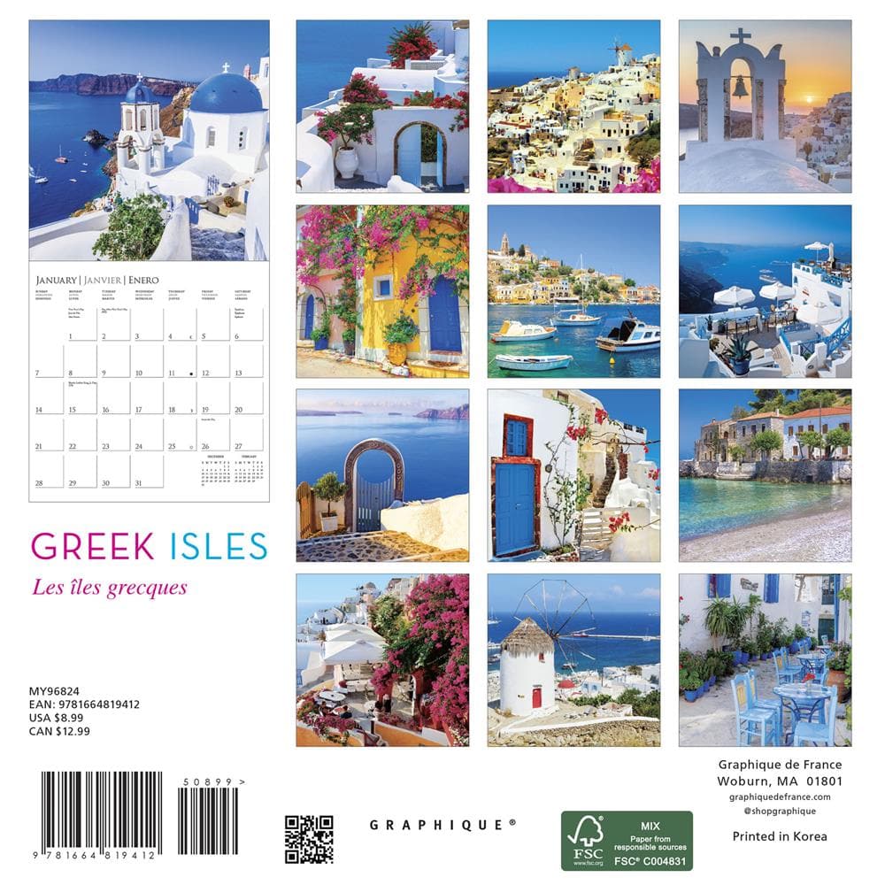 Greek Isles 2024 Mini Calendar product image