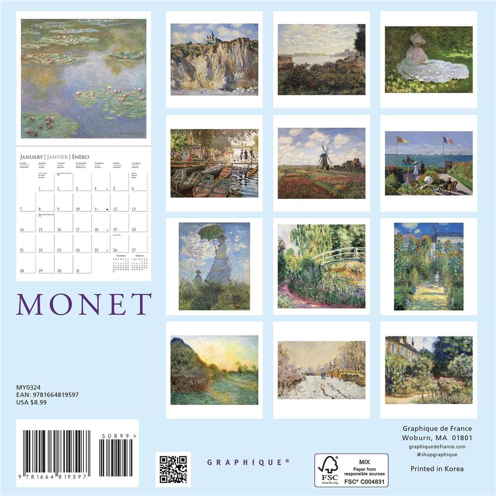 Monet 2024 Mini Calendar product image