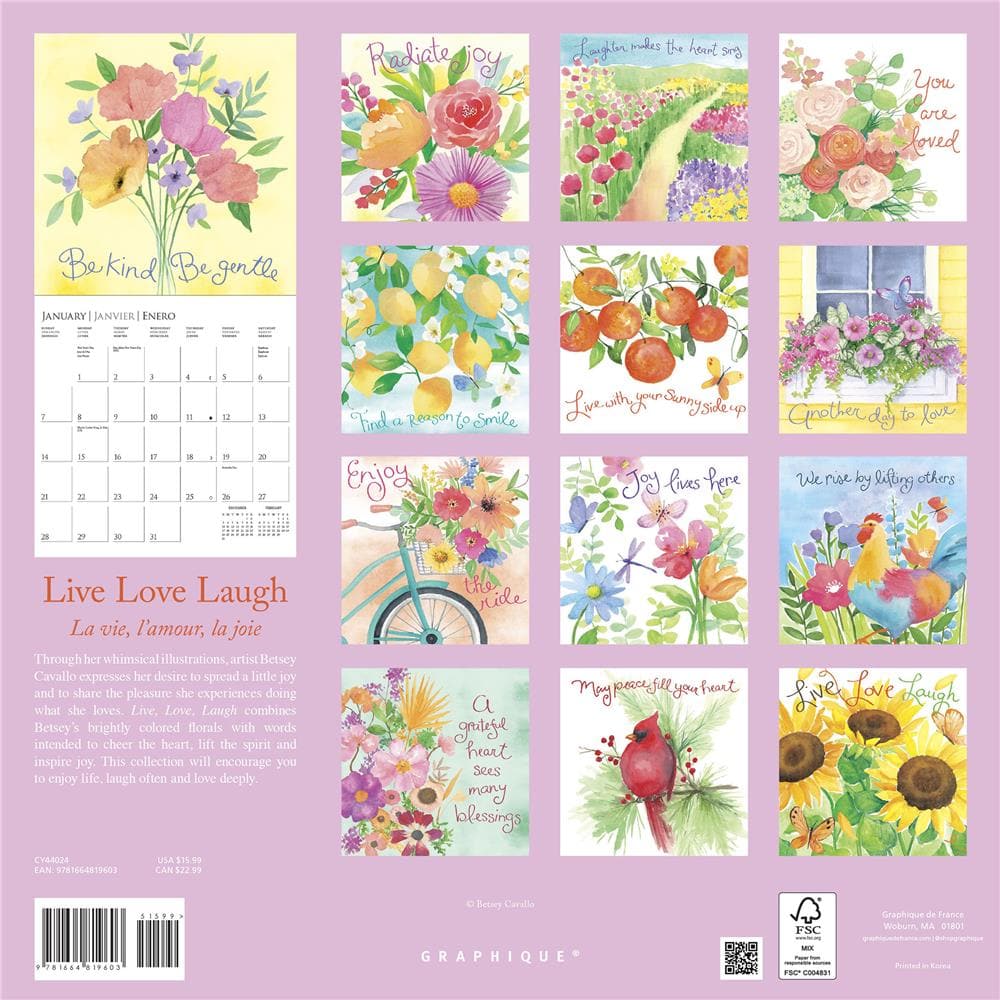 Live Love Laugh 2024 Wall Calendar product image