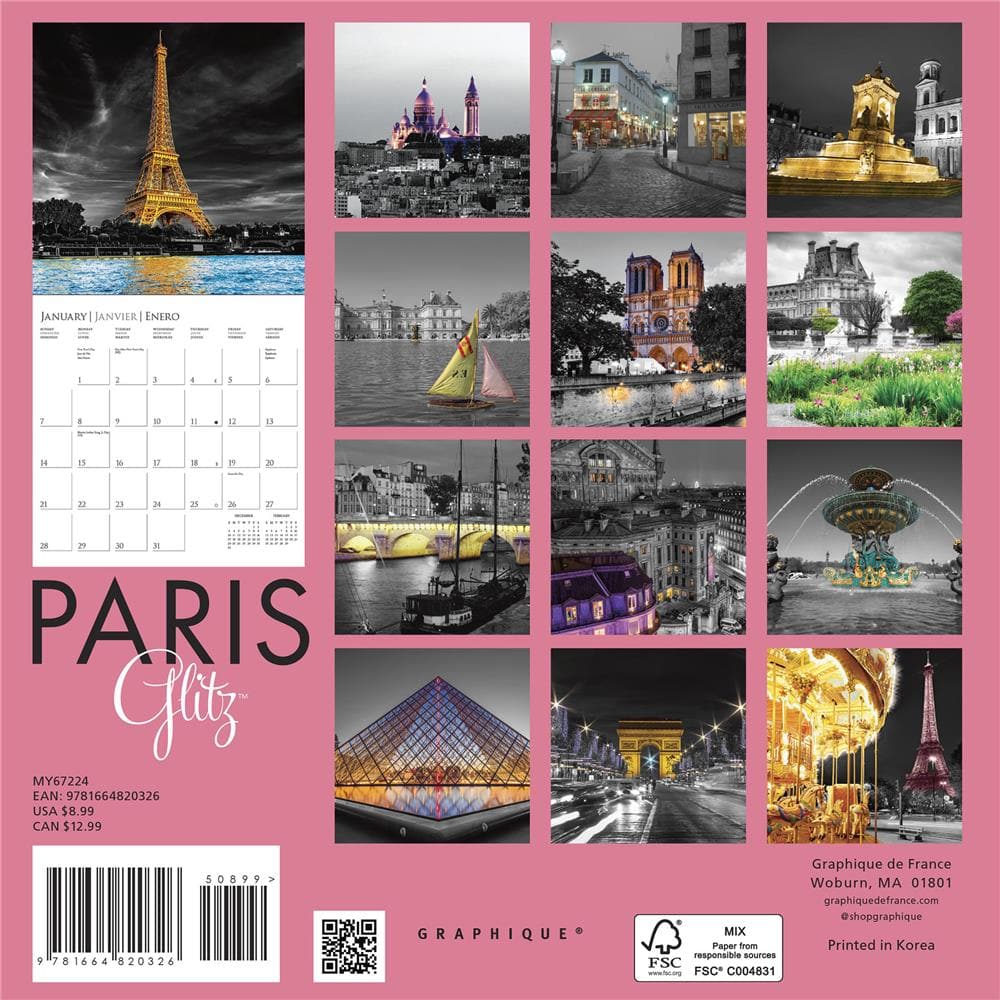 Paris Glitz 2024 Mini Calendar product image