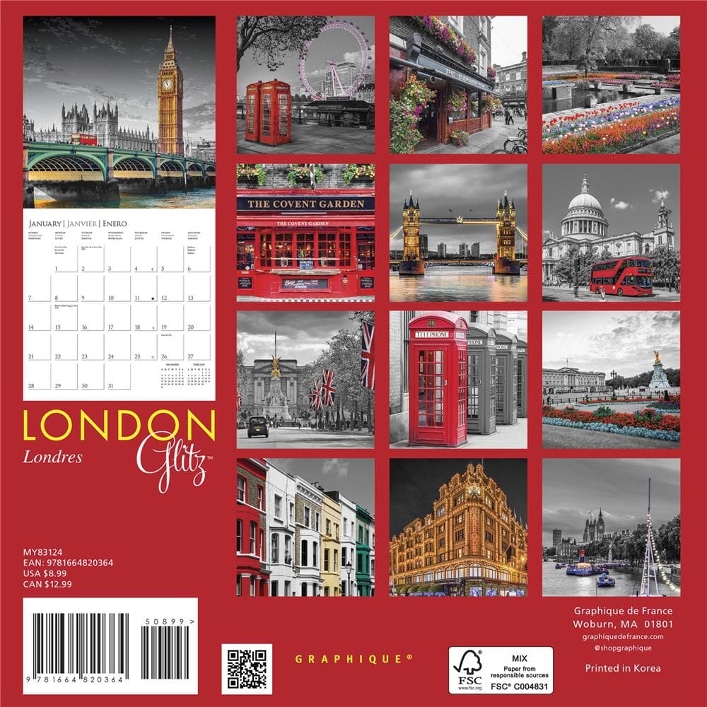London Glitz 2024 Mini Calendar product image