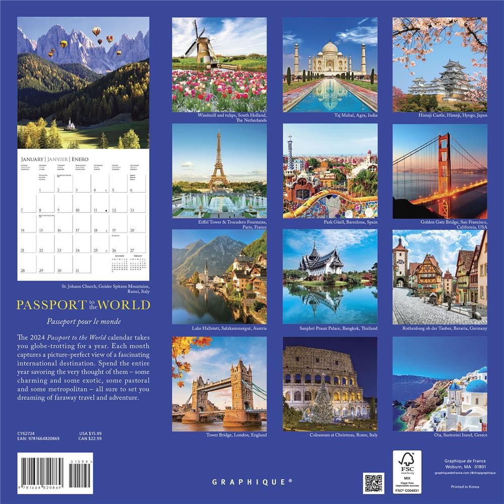 Passports to the World 2024 Wall Calendar product image