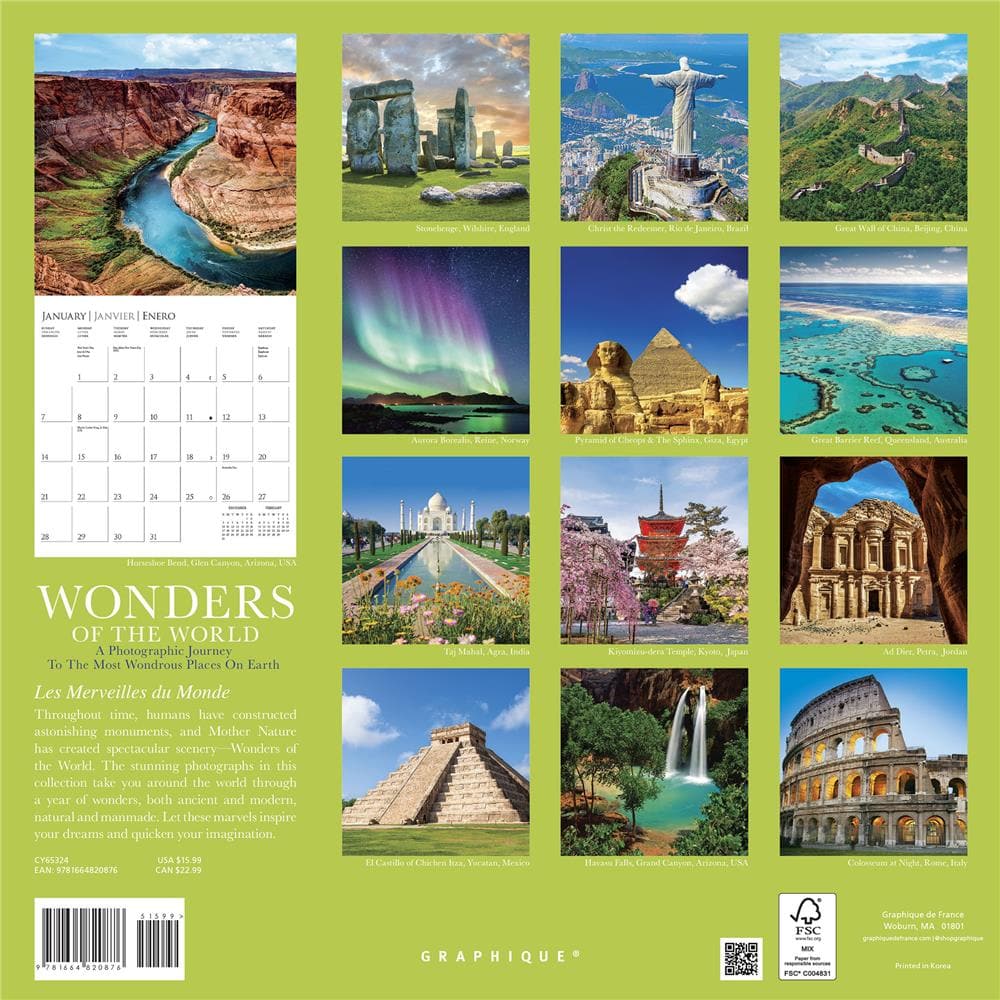 Wonders of the World 2024 Wall Calendar  product image