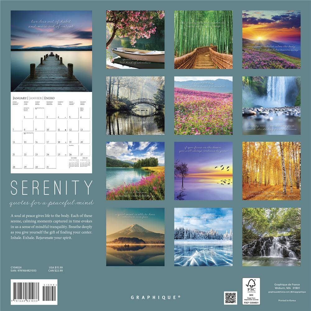 Serenity 2024 Wall Calendar product image