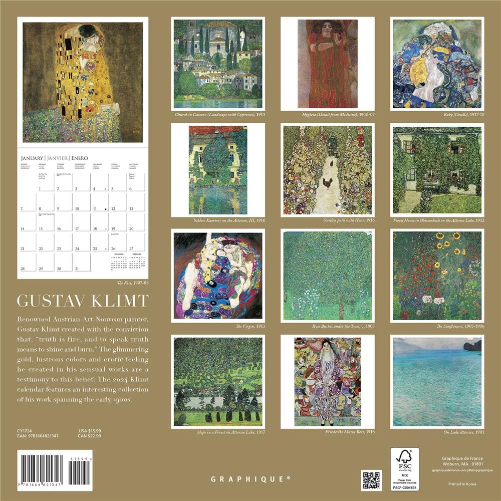 Klimt 2024 Wall Calendar product image