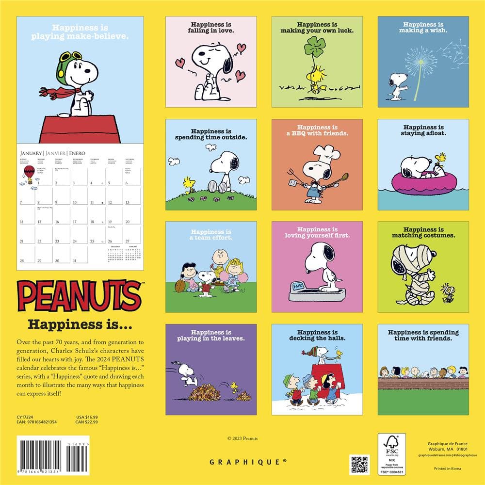 Peanuts Happiness Is 2024 Wall Calendar product image