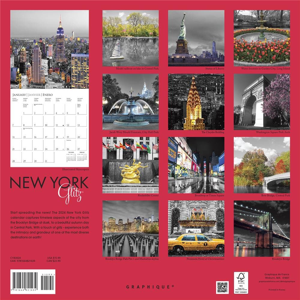 New York Glitz 2024 Wall Calendar product image