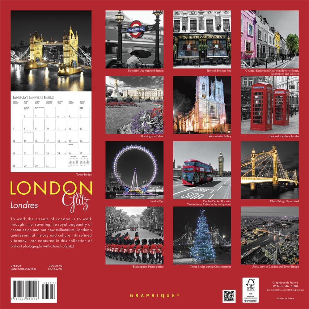 London Glitz 2024 Wall Calendar product image