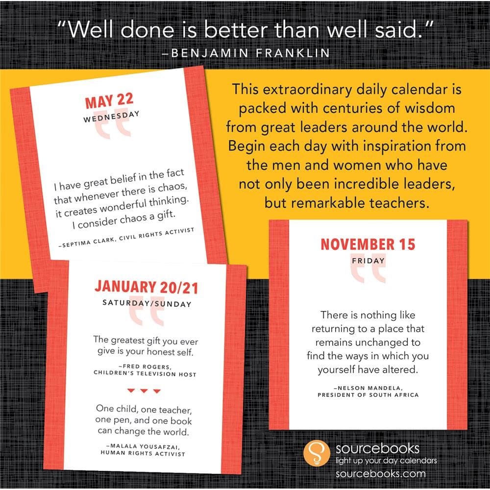 Great Quotes From Great Leaders 2024 Box Calendar  product image