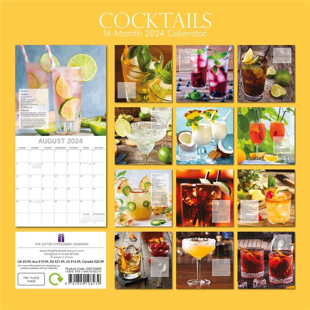 Cocktails 2024 Wall Calendar product image