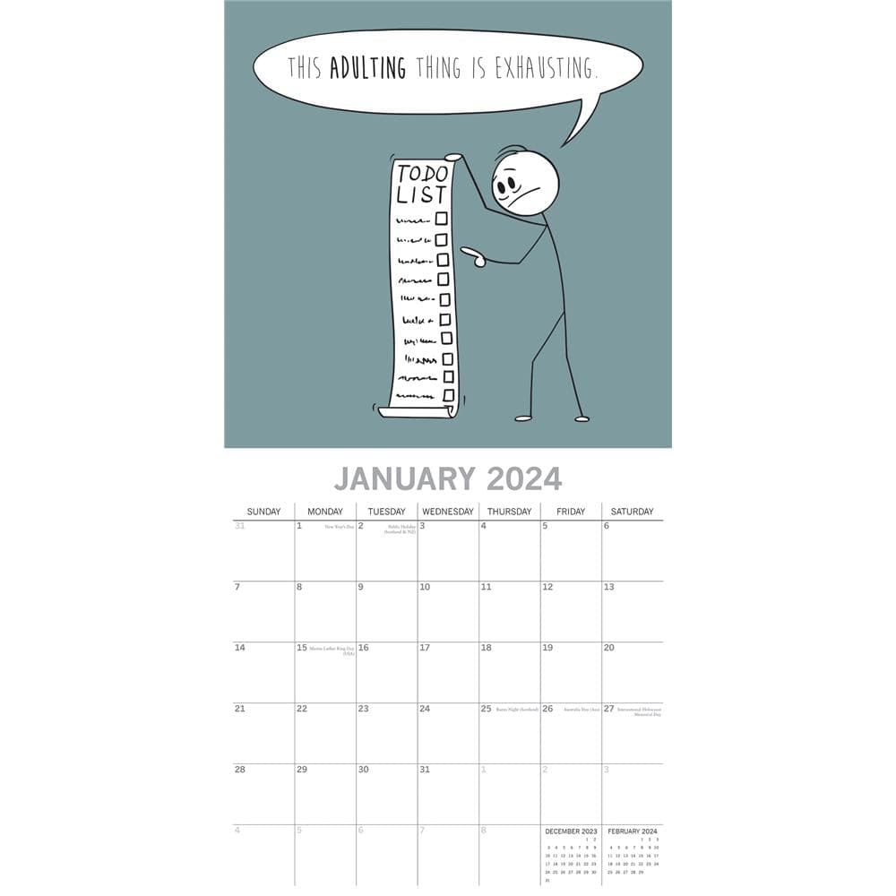 Scary Reality of Adulting 2024 Wall Calendar product image