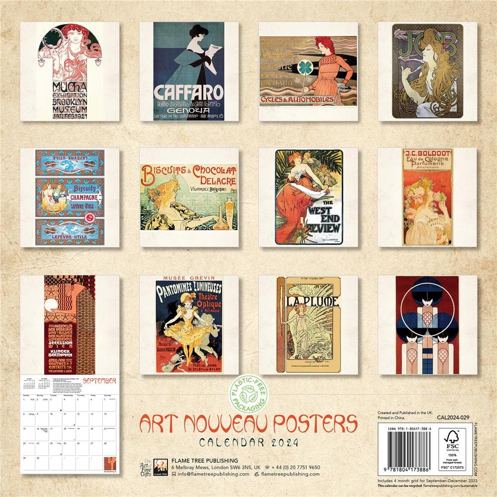 Art Nouveau Posters 2024 Wall Calendar product image