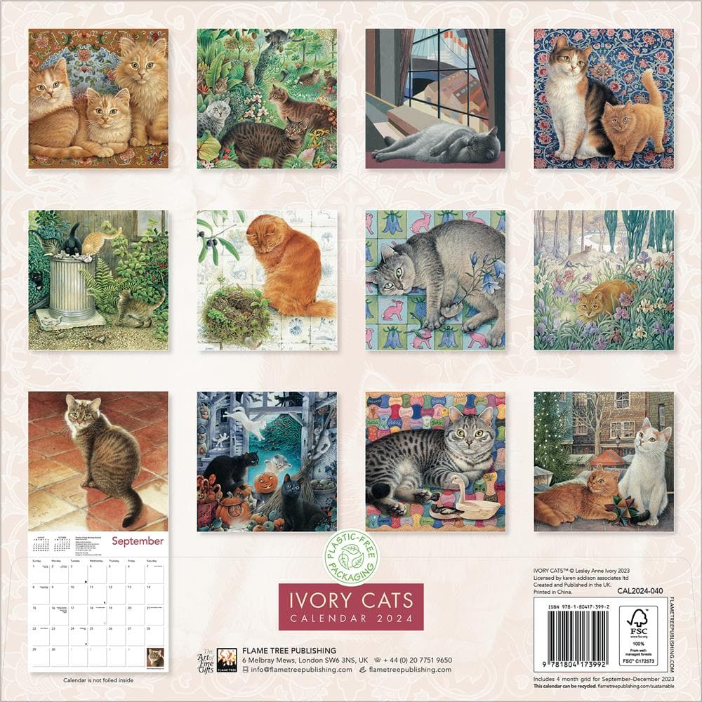 Ivory Cats 2024 Wall Calendar product image