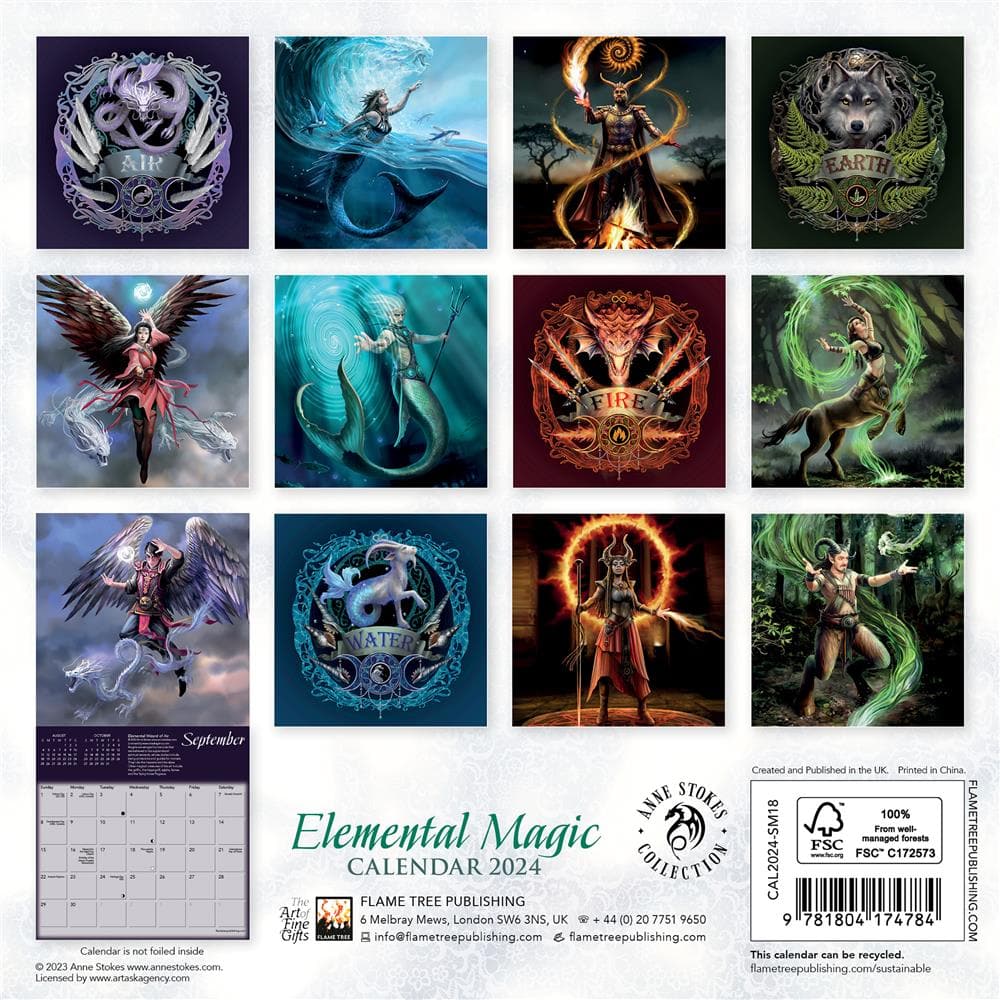 Anne Stokes Elemental Magic 2024 Mini Calendar product image