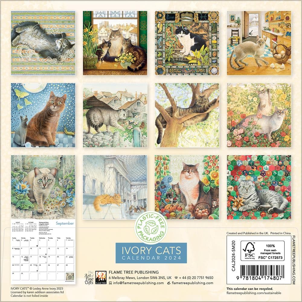 Ivory Cats 2024 Mini Calendar  product image