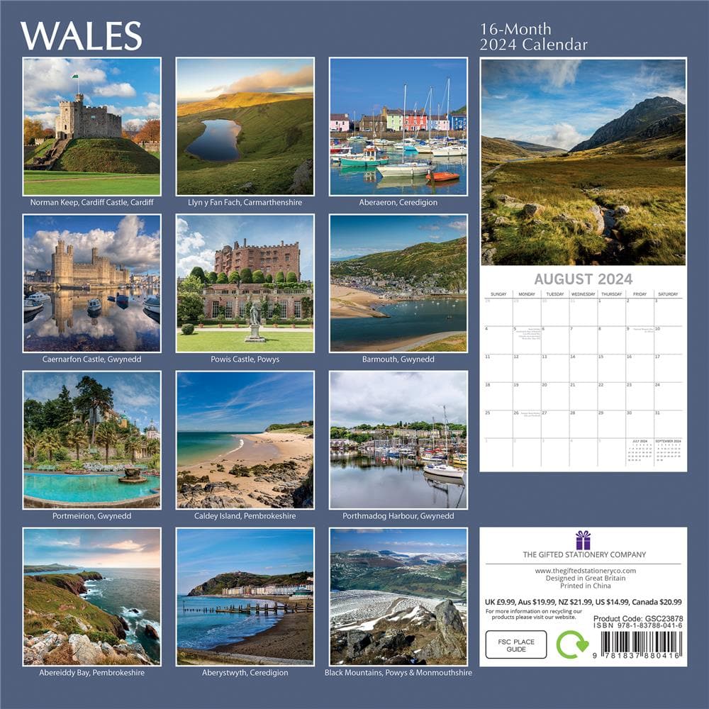 Wales 2024 Wall Calendar product image